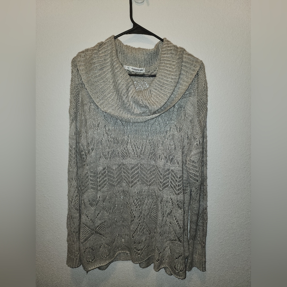 Maurices gray knit cowl neck sweater, size 2